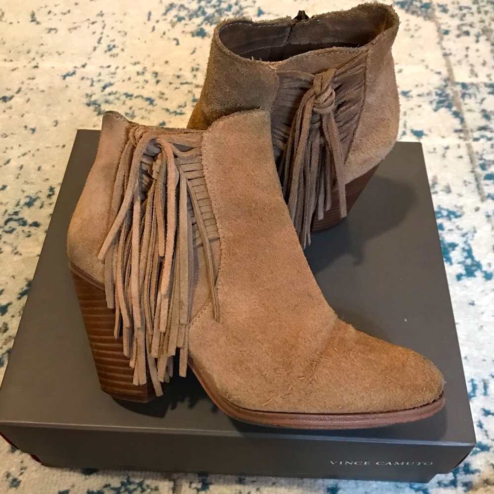 Vince Camuto Fringe Suede Booties